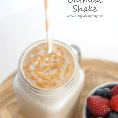 Chocolate Peanut Butter Oatmeal Shake | a tasty breakfast shake that kids will love | #foodmadesimple #shop #breakfast #shake