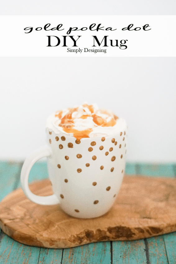 Gold Polka Dot Mug {Kate Spade Inspired}