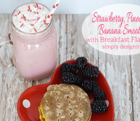 Strawberry Pineapple Banana Smoothie and Breakfast Sandwich Featured Image
