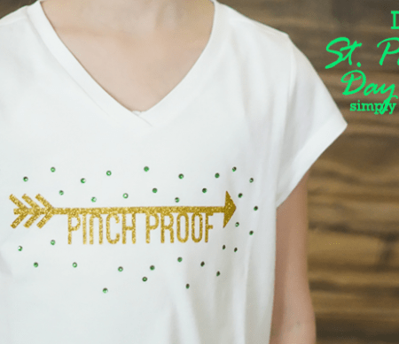 DIY St Patricks Day Shirt with Glitter Vinyl and Rhinestones - featured image