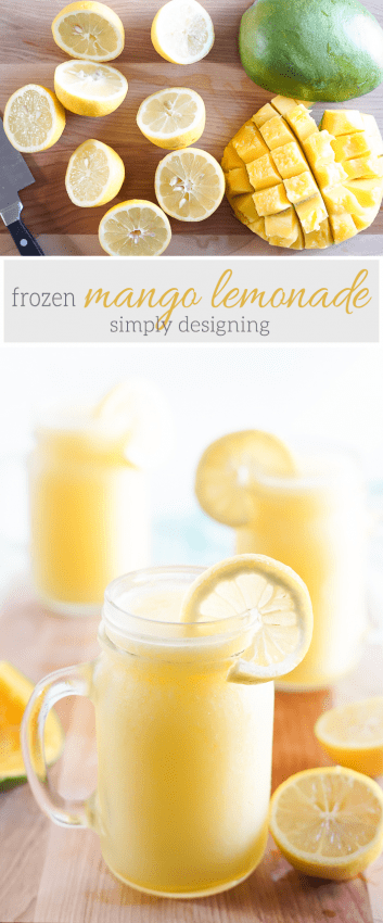 homemade Frozen Mango Lemonade Recipe - this is the best summer drink and it is so easy to make with only a few ingredients