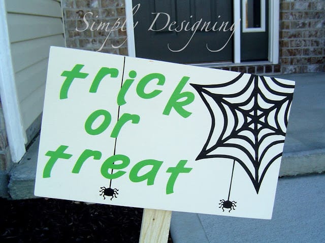 Trick or Treat Halloween Sign by Simply Designing