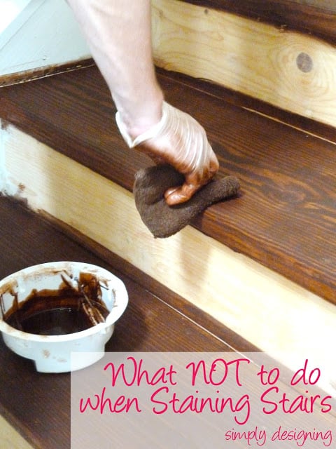 What NOT to do when Staining Stairs - Stair Make-Over - we ripped up our carpet and refinished our stairs to create an upscale hardwood stair case! Come learn what we did RIGHT and what we did WRONG! 