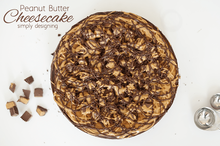 This Peanut Butter Cheesecake is amazingly delicious and rich.  It will completely knock-your-socks off!  It is creamy and flavorful and the peanut butter cups on top provide an amazing contrast to the bold and creamy center