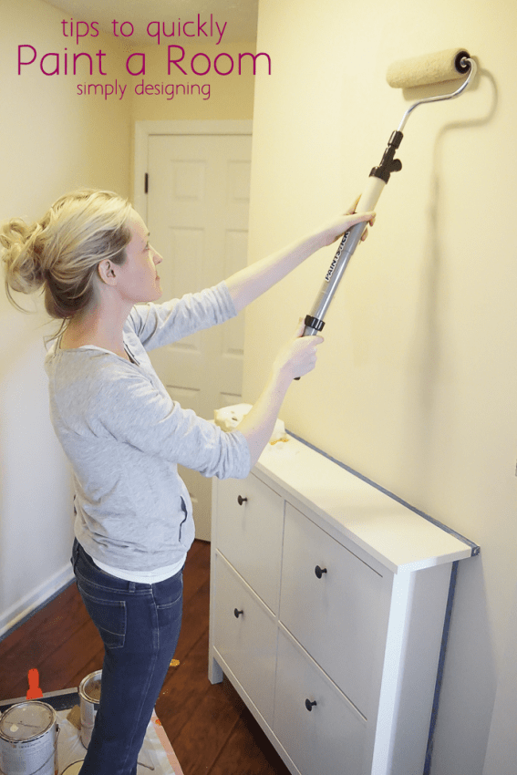 Painting a wall with the EZ-Twist PaintStick