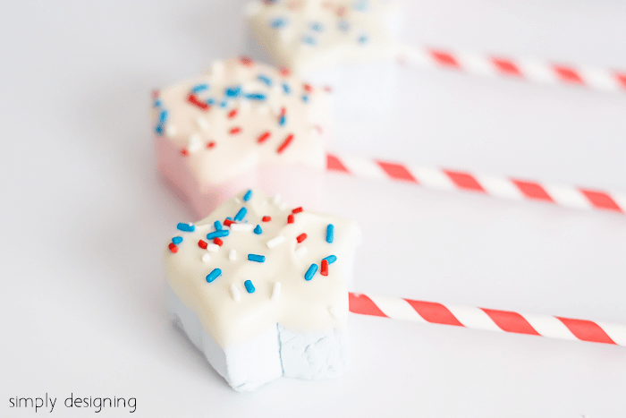 Star Marshmallow Pops with sprinkles