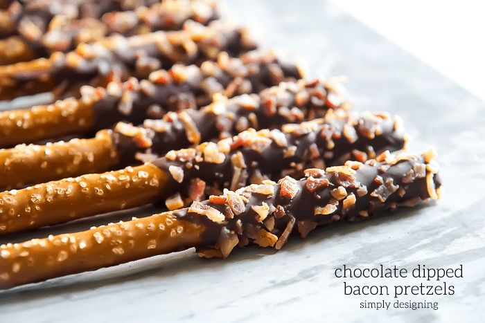 Savory Chocolate Dipped Bacon Pretzels