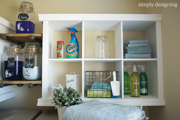 Laundry Room Make-Over - this simple hack added so much storage and a beautiful new look to my laundry room