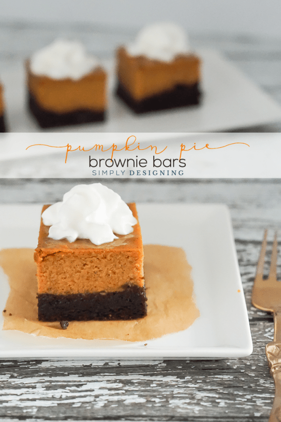 Easy Pumpkin Pie Brownie Bar