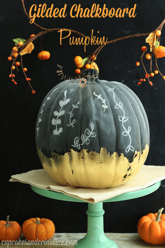 Gilded Chalkboard Pumpkin by Cupcakes and Crinoline