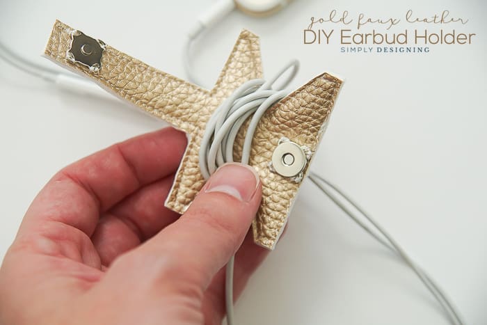 Faux Leather DIY Earbud Holder