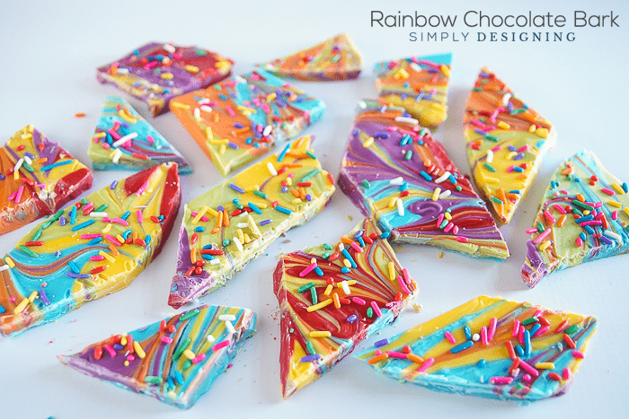 Rainbow Chocolate Bark - a fun rainbow treat