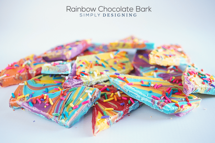 Rainbow Chocolate Bark a yummy st patricks day treat