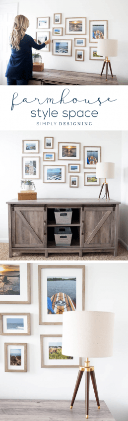 Farmhouse Office Makeover with farmhouse furniture and a beautiful gallery wall