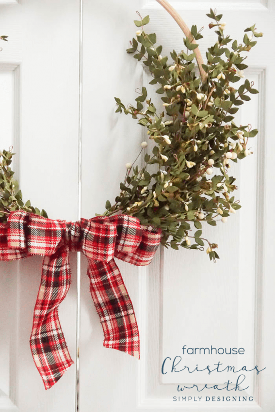 Farmhouse Christmas Wreath - Holiday Hoop Wreath - Simply Designing