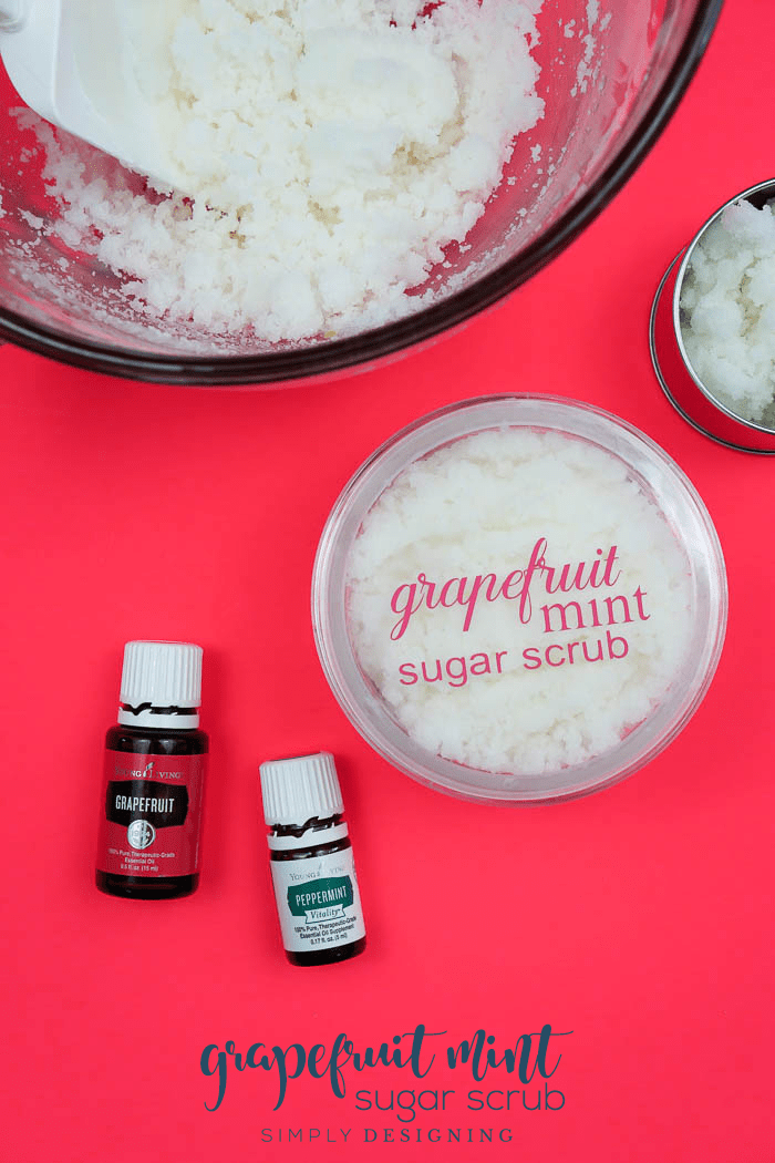 Grapefruit Mint Sugar Scrub - a yummy body scrub recipe that is uplifting