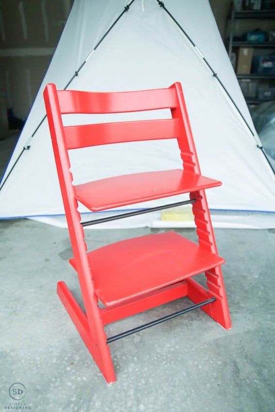 How to repaint a high chair - before 