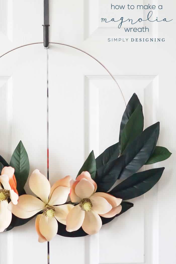 How to Make a Magnolia Hoop Wreath - step by step instructions on how to make this Farmhouse Wreath