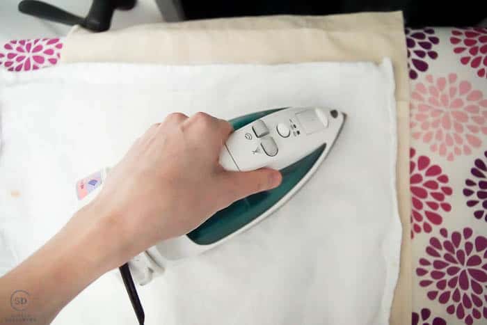 use an iron to apply heat transfer vinyl