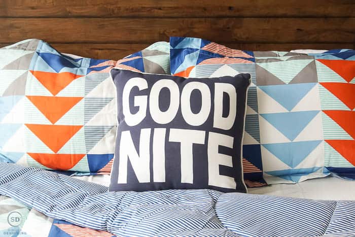 Good Nite pillow in boy bedroom - #ad #BHGLiveBetter #BHGatWalmart @BHGLiveBetter