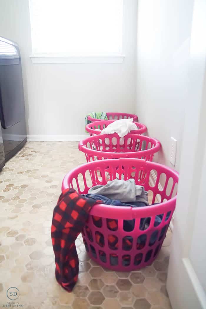 Laundry Baskets on the floor - before