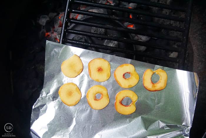 grill fresh peach slices to go on top of peach cobbler