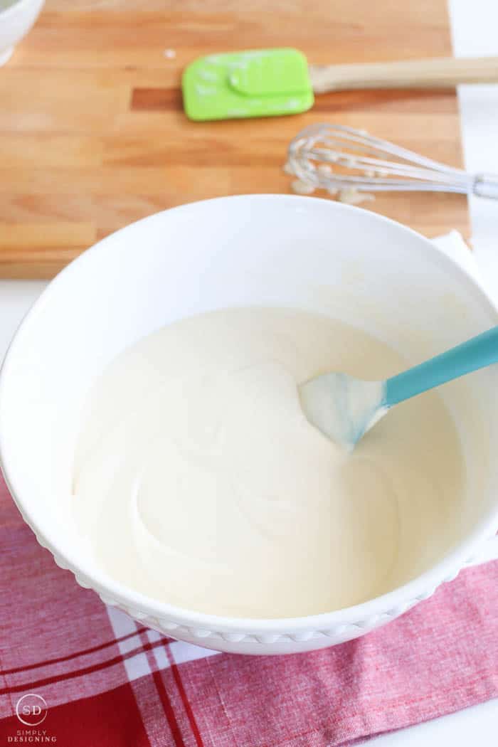 Homemade ice cream mixture in a bowl.
