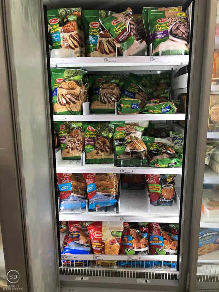 in store frozen food aisle