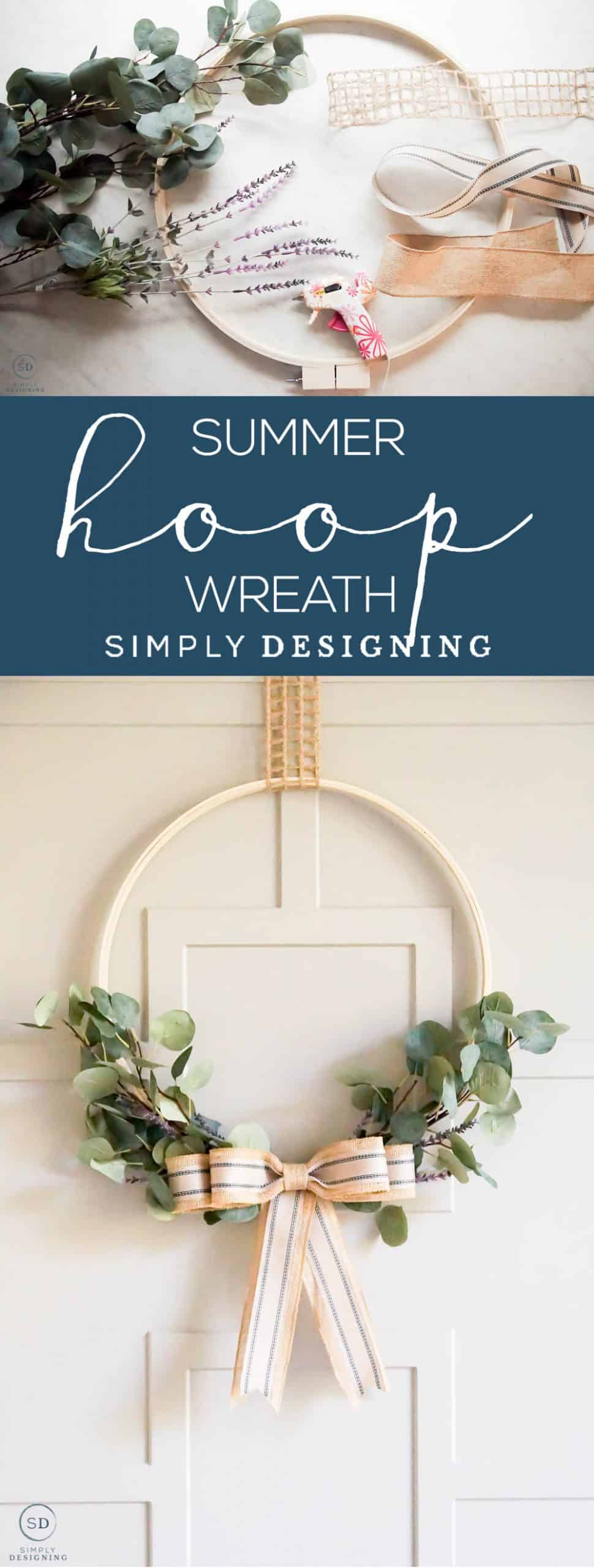 Summer Hoop Wreath - This beautiful Summer Hoop Wreath is a simple homemade wreath that you can easily make yourself with only a few supplies and not a lot of time