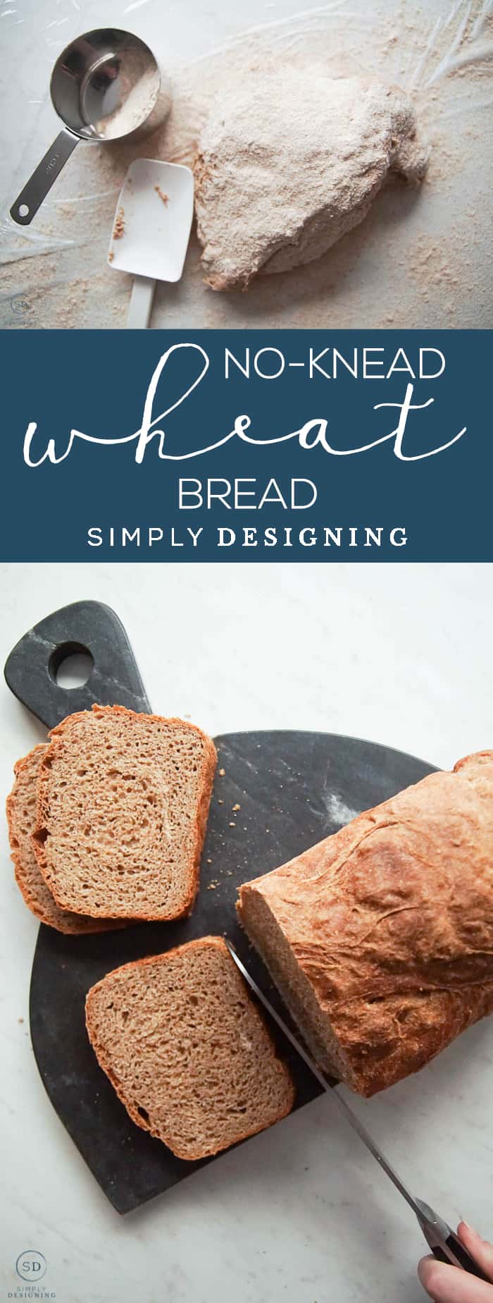 This Whole Wheat No Knead Bread is a fail proof bread recipe that is so simple to make only takes about 5 minutes of hands-on time