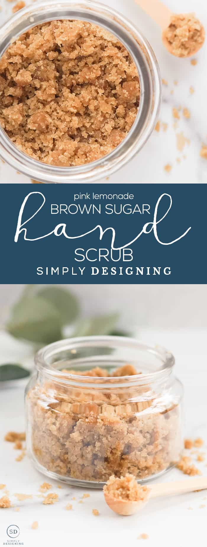 This yummy pink lemonade brown sugar hand scrub recipe is perfect for daily hand exfoliation