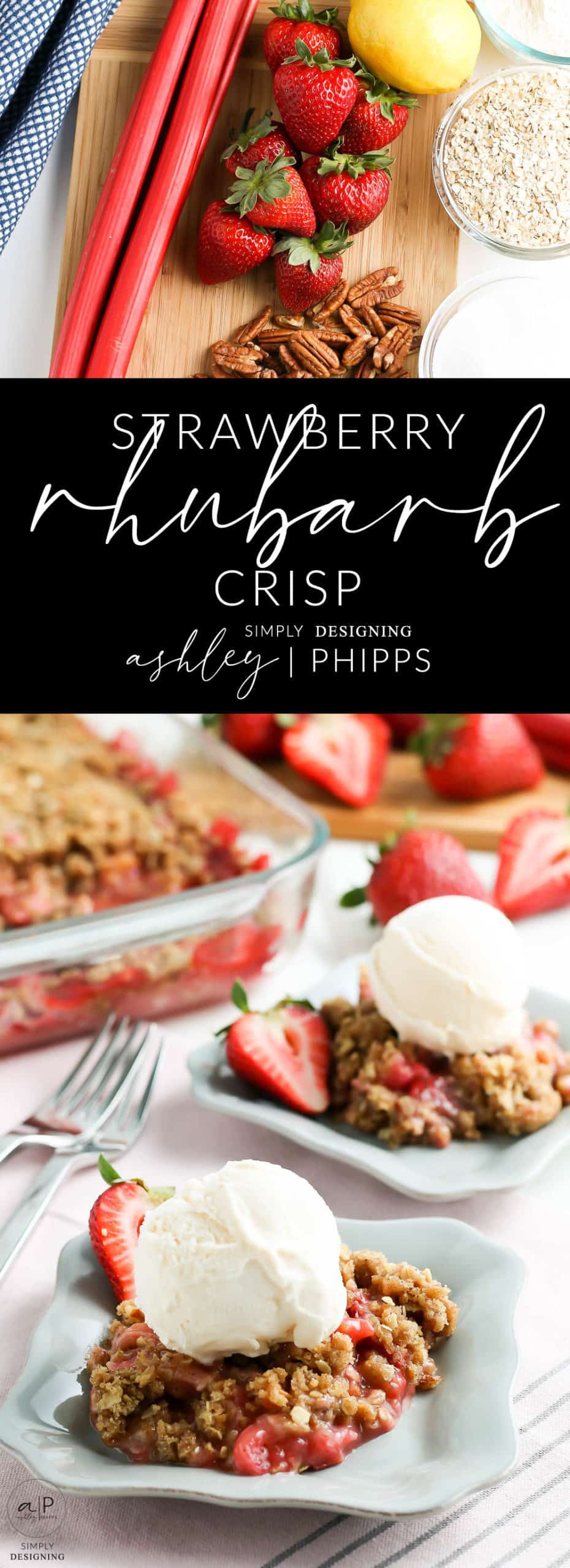 Rhubarb Strawberry Crisp - this crisp is sweet and a bit tangy and oh-so-delicious