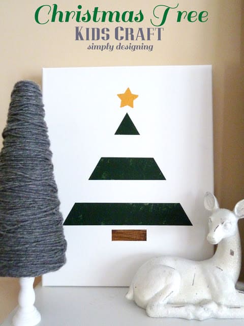 christmas+tree+kids+craft1 | Painted Holiday Tree {Kid Craft} #texturedsurface | 39 | DIY 4x4 Wall Art