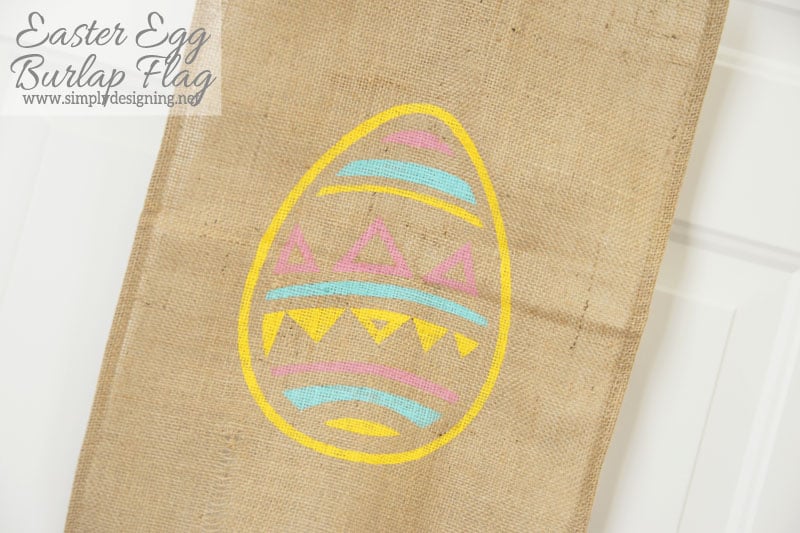 easter+egg+burlap+flag+close+up1 | Easter Egg Burlap Flag | 16 | DIY 4x4 Wall Art