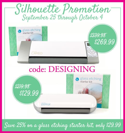 glass etching promo simplydesigning21 | Monogrammed Casserole Dish + Silhouette Glass Etching Starter Kit Sale | 16 |