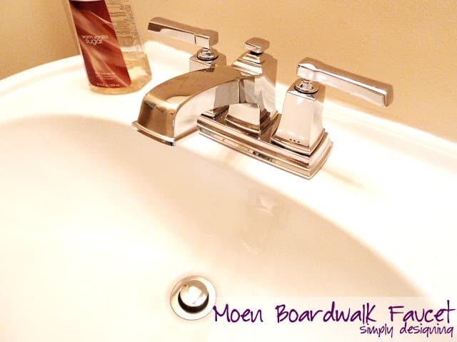 moen+boardwalk+faucet+installed1 | How to Install a New Bathroom Faucet in a Pedestal Sink #MoenDIYer | 15 |