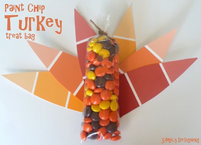 paint chip turkey treat bag 01a1 | Paint Chip Turkey | 14 | Christmas Tree String Art