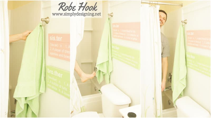 robe+hook+collage+11 | How to Install New Bathroom Fixtures: Final Update on the Kid's Bathroom | 39 | new carpet