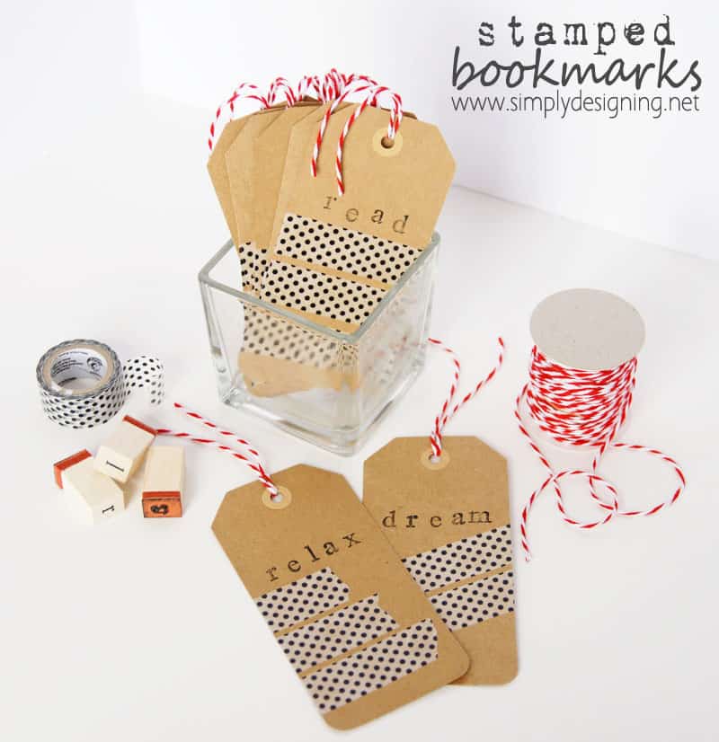 stamped+bookmarks1 | Stamped Washi Tape Bookmarks #DuckCraftTape | 24 | DIY 4x4 Wall Art
