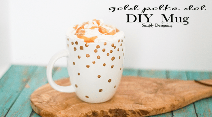 Gold Polka Dot Mug Featured Image | Gold Polka Dot Mug {Kate Spade Inspired} | 20 | Cement Planter