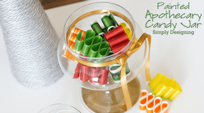 Ribbon Candy in Apothecary Jar Featured Image | Painted Apothecary Candy Jar | 28 | 4th of July