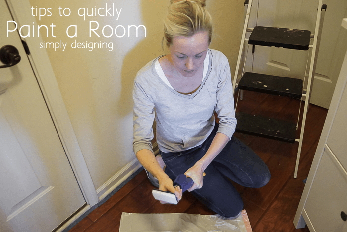 Putting pad on the Homeright QuickPainter Pad Edge Painter to paint a room fast