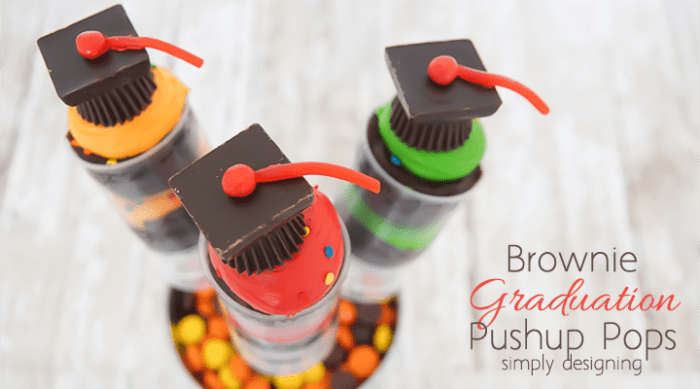 Brownie Graduation Pushup Pops with Candy Grad Hat Featured Image | Brownie Graduation Pushup Pops | 16 | DIY Christmas Ornaments