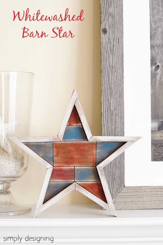 Whitewashed Barn Star - perfect 4th of July decor