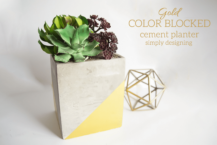Beautiful White Winter Wreath 8 Gold Color Blocked Cement Planter