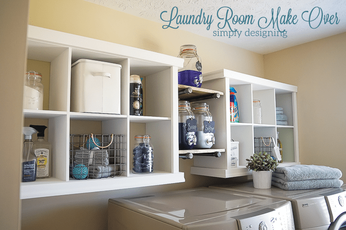 Laundry Room Make-Over - this simple hack added so much storage and a beautiful new look to my laundry room