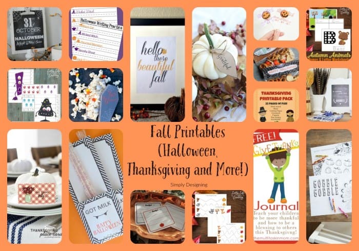 Fall Printables Round Up Featured | Fall Printables - Halloween, Thanksgiving and More! | 18 | amazon gift card giveaway