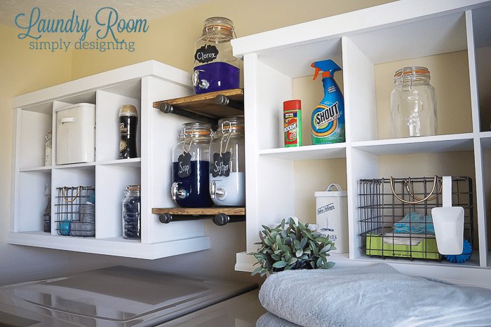 Laundry Room Make-Over - this simple hack added so much storage and a beautiful new look to my laundry room