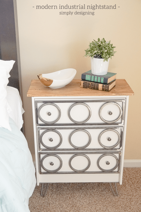 Modern Industrial Nightstand - such a fun way to update an IKEA Rast dresser