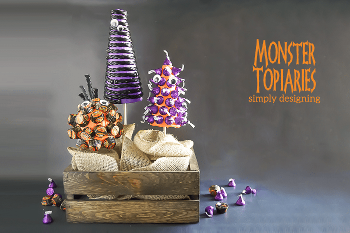 Monster Topiaries - a fun Halloween craft made with candy